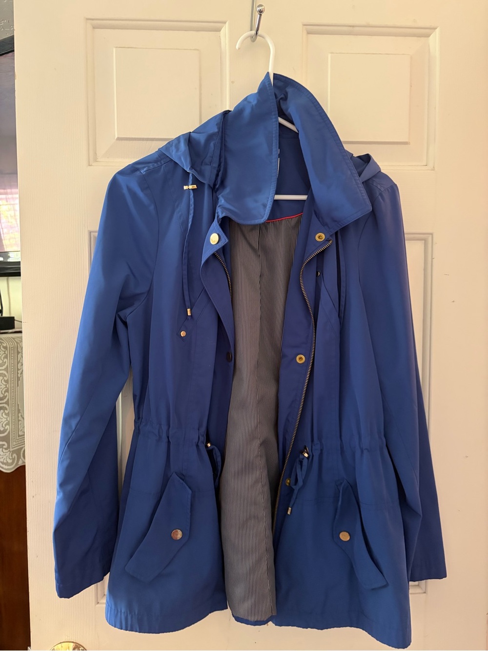 Charter Club Royal Blue Hooded Utility Anorak